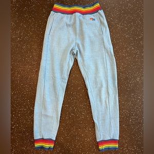 AVIATOR NATION RAINBOW RIB POCKET SWEATPANTS